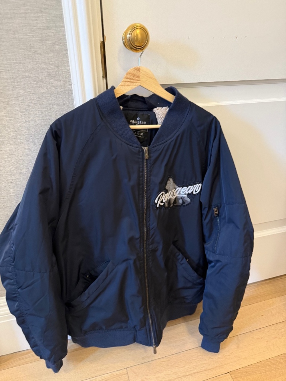 Mens Rawgear fleece lined bomber jacket Size Large